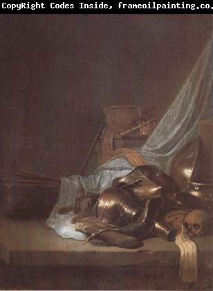 POORTER, Willem de Still Life with Weapons and Banners (mk14)